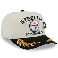 Men's New Era Cream/Black Pittsburgh Steelers 2025 NFL Draft A-Frame 59FIFTY Fitted Hat
