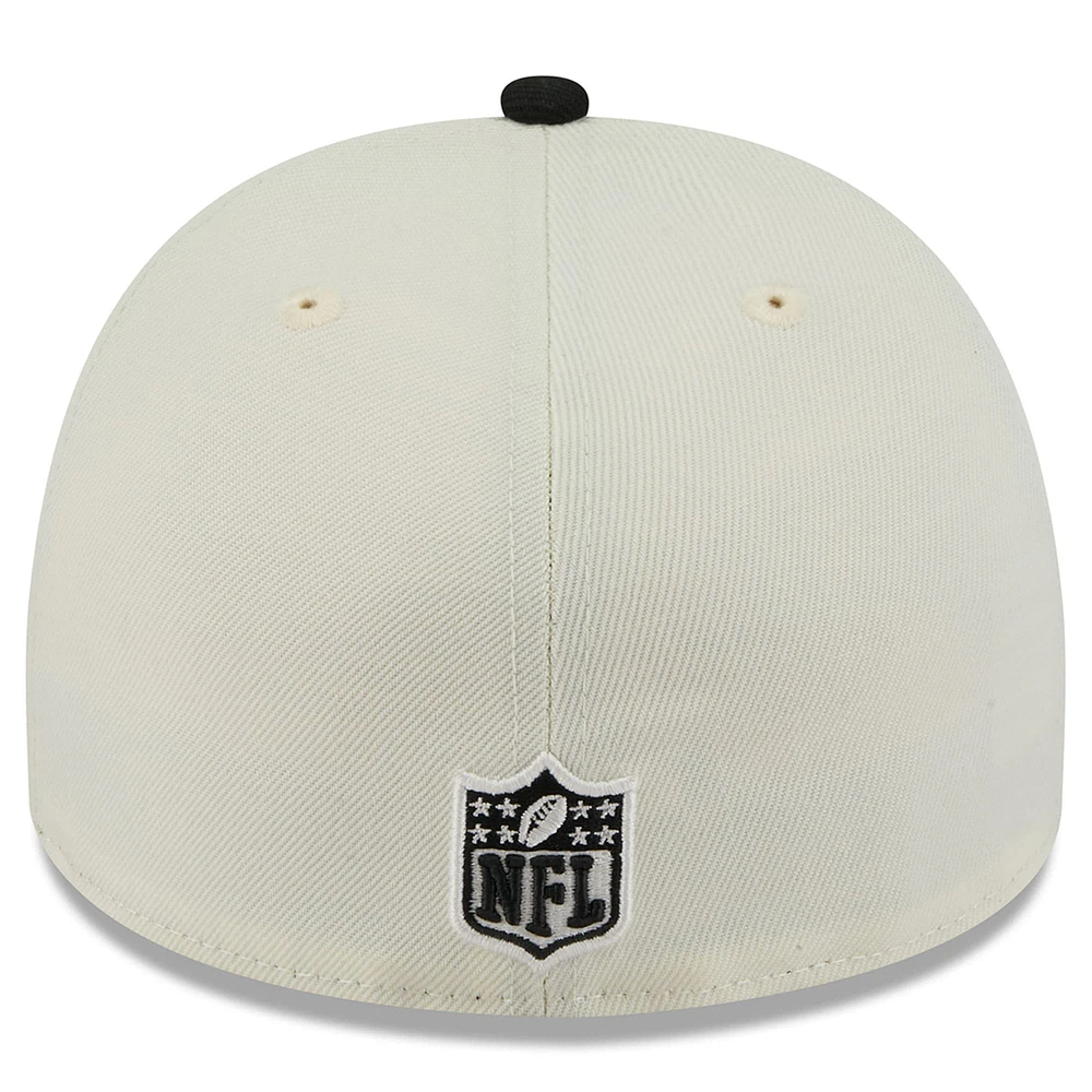 Men's New Era Cream/Black Pittsburgh Steelers 2025 NFL Draft A-Frame 59FIFTY Fitted Hat