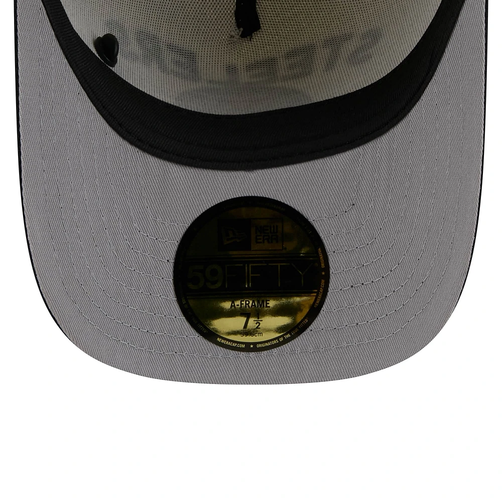 Men's New Era Cream/Black Pittsburgh Steelers 2025 NFL Draft A-Frame 59FIFTY Fitted Hat
