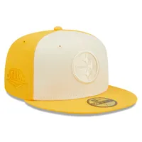 Men's New Era White Pittsburgh Steelers Super Bowl XLIII Patch Gold  Undervisor 59FIFY Fitted Hat 