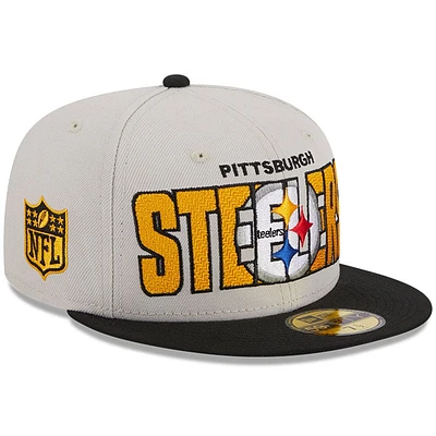 Men's New Era  Cream Pittsburgh Steelers 2023 NFL Draft On Stage 59FIFTY Fitted Hat