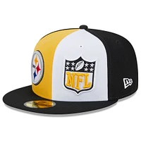 Men's New Era  Gold/Black Pittsburgh Steelers 2023 Sideline 59FIFTY Fitted Hat