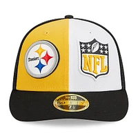 Casquette ajustée 59FIFTY Sideline Low Profile des Pittsburgh Steelers 2023 New Era pour homme, or/noir