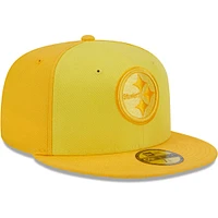 Men's New Era  Gold Pittsburgh Steelers Tri-Tone 59FIFTY Fitted Hat