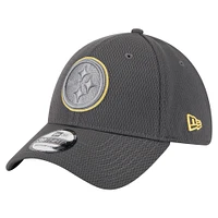 Casquette New Era Graphite Pittsburgh Steelers Main 39THIRTY Flex pour homme