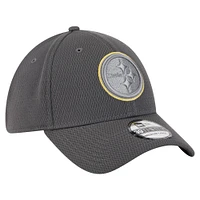 Casquette New Era Graphite Pittsburgh Steelers Main 39THIRTY Flex pour homme