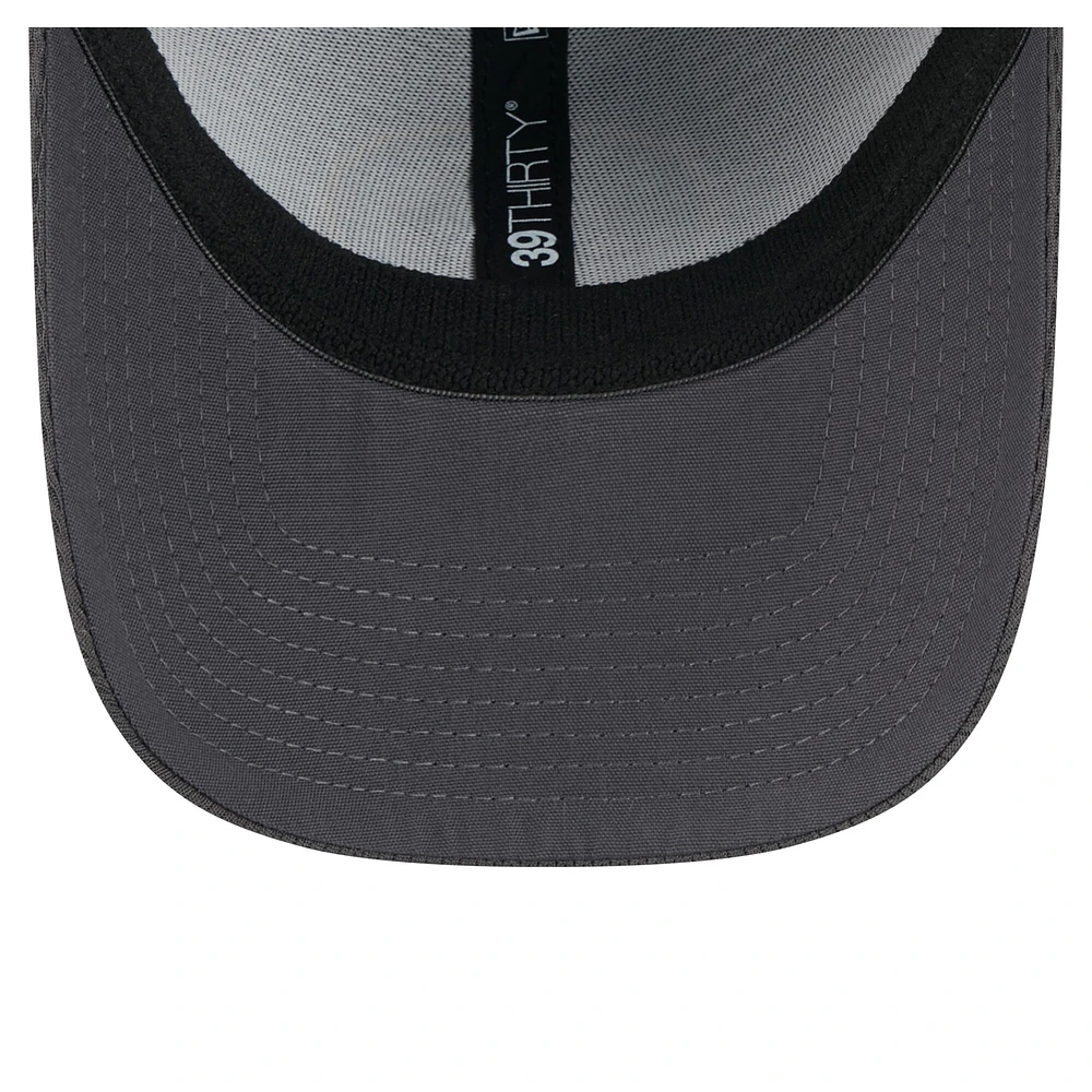 Casquette New Era Graphite Pittsburgh Steelers Main 39THIRTY Flex pour homme