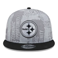 Casquette Snapback 9FIFTY New Era pour hommes des Pittsburgh Steelers Inspire Change, gris/noir