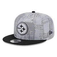 Men's New Era Gray/Black Pittsburgh Steelers Inspire Change 9FIFTY Snapback Hat