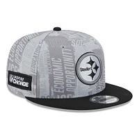 Casquette Snapback 9FIFTY New Era pour hommes des Pittsburgh Steelers Inspire Change, gris/noir