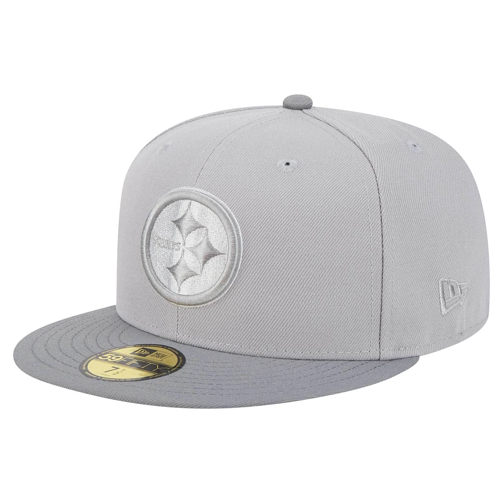 Casquette ajustée Iron Cloud 59FIFTY pour homme New Era gris/graphite des Pittsburgh Steelers