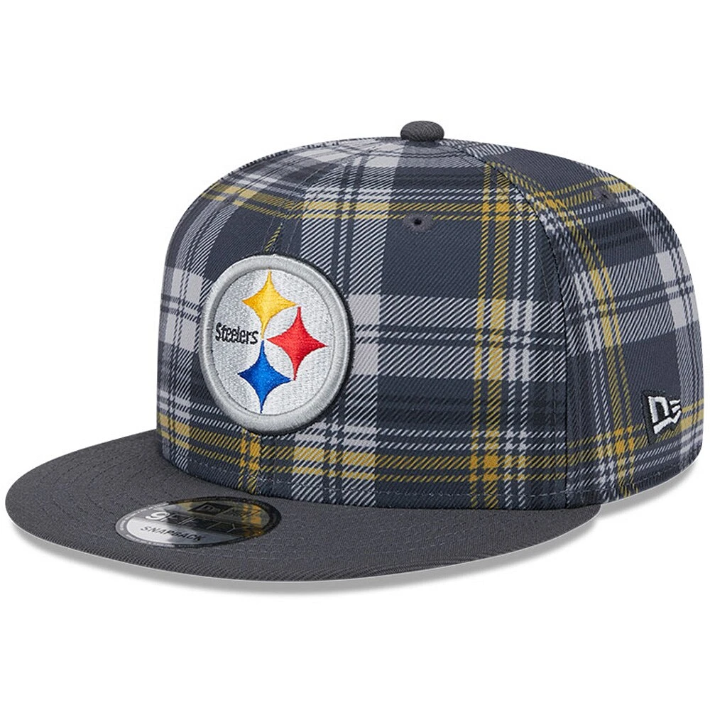 Men's New Era Gray Pittsburgh Steelers 2024 Sideline Statement 9FIFTY Snapback Hat