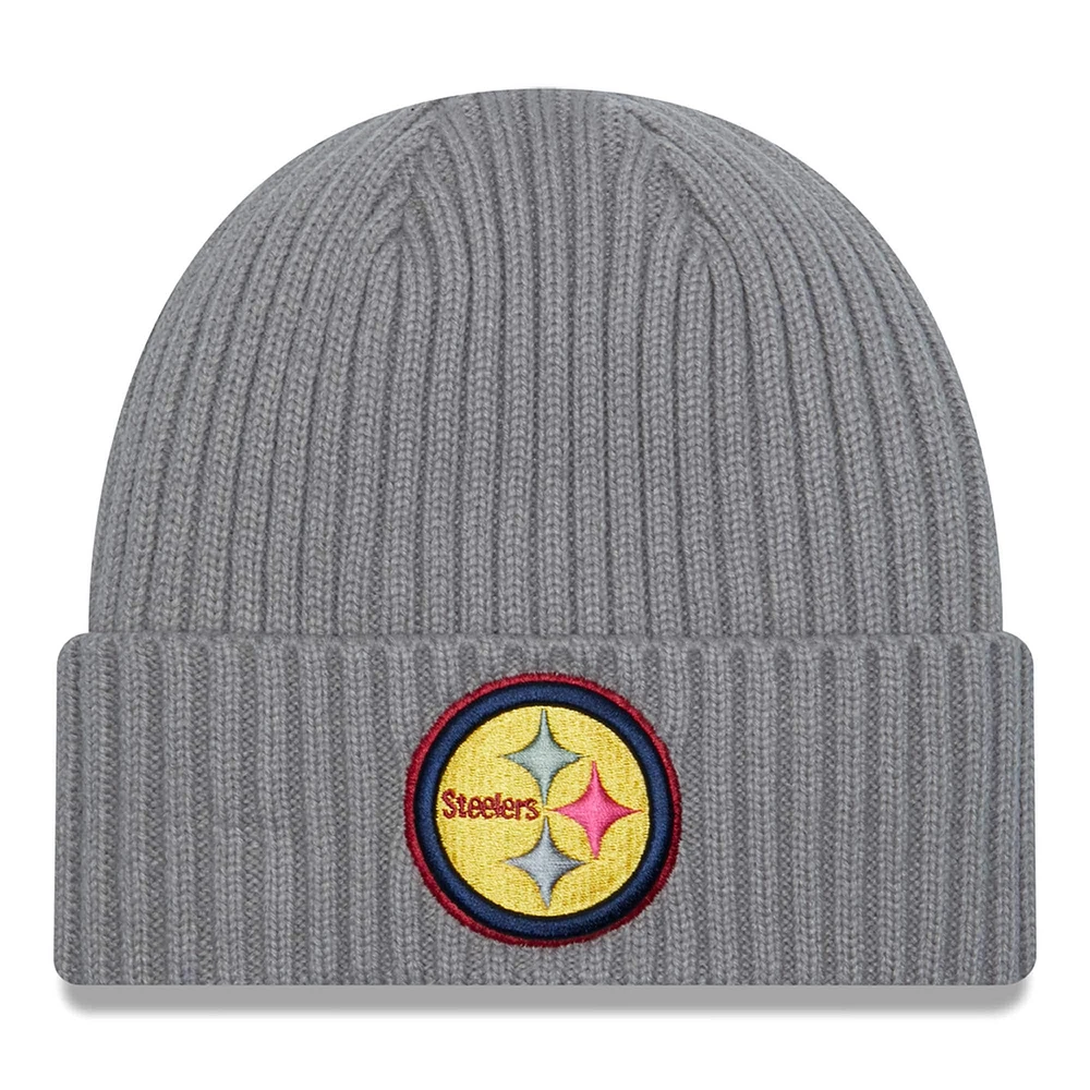 Men's New Era  Gray Pittsburgh Steelers Color Pack Multi Cuffed Knit Hat