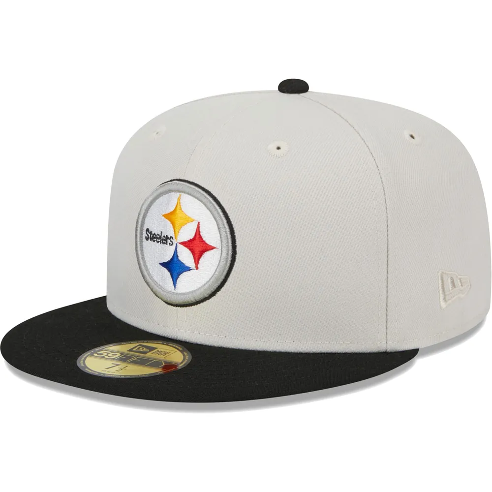 Pittsburgh Steelers Hat Cap Fitted Mens 6 3/4 Black New Era NFL Football Men