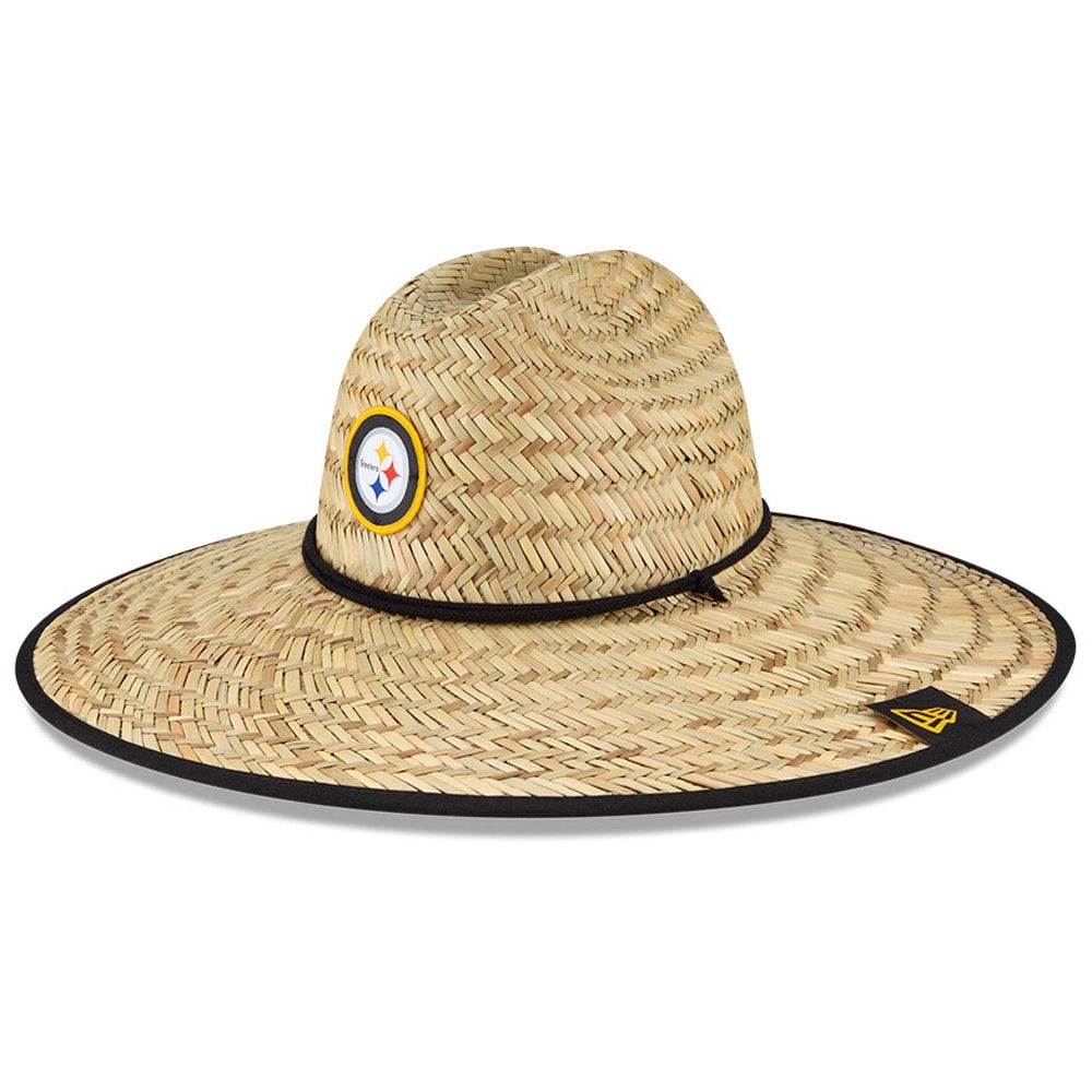 Men's New Era Natural Pittsburgh Steelers NFL Training Camp Official Straw Lifeguard Hat