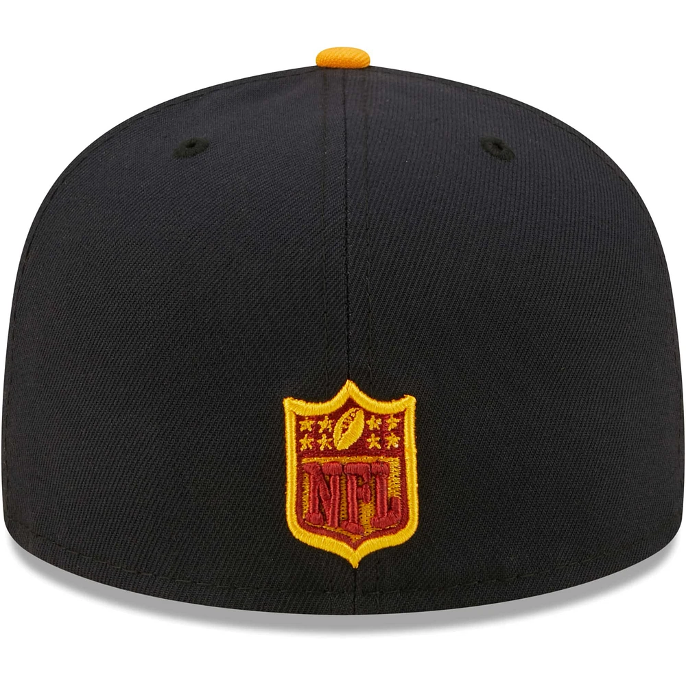 Casquette ajustée 59FIFTY 75e anniversaire des Pittsburgh Steelers New Era bleu marine/doré pour homme