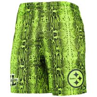 Men's New Era Neon Green Pittsburgh Steelers Summer Pop Shorts