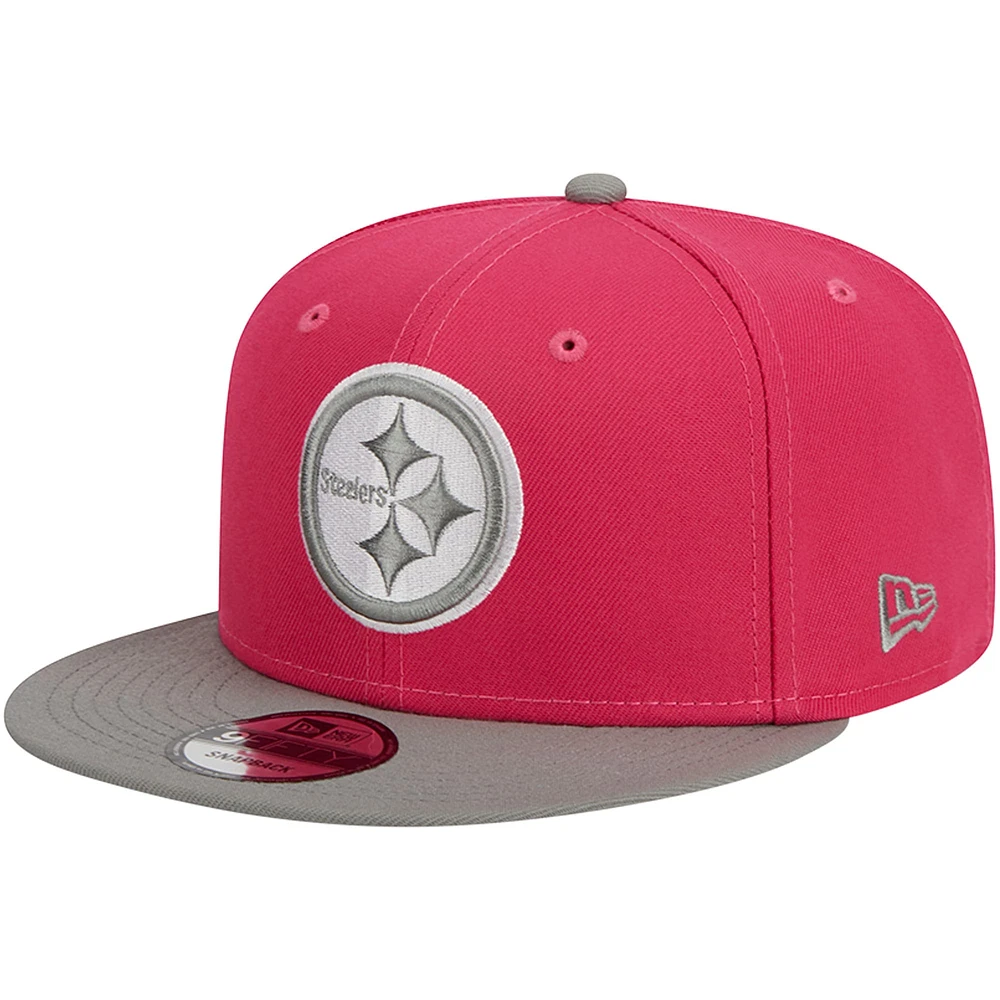 Casquette Snapback 9FIFTY pour homme New Era Pink Pittsburgh Steelers 2-Tone Colour Pack