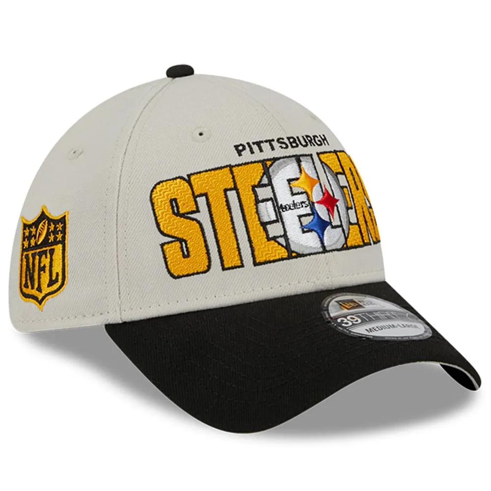 Pittsburgh Steelers New Era 2023 NFL Draft 39THIRTY Flex Hat - Stone/Black