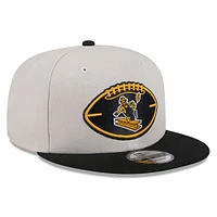 Men's New Era Stone/Black Pittsburgh Steelers 2024 Sideline Historic 9FIFTY Snapback Hat