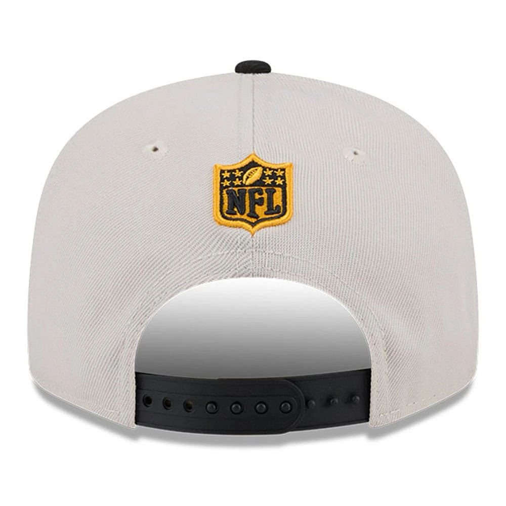 Men's New Era Stone/Black Pittsburgh Steelers 2024 Sideline Historic 9FIFTY Snapback Hat