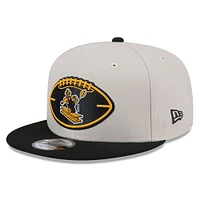 Men's New Era Stone/Black Pittsburgh Steelers 2024 Sideline Historic 9FIFTY Snapback Hat