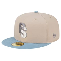 Men's New Era Stone/Light Blue Pittsburgh Steelers City Originals Lifestyle Two-Tone 59FIFTY Fitted Hat