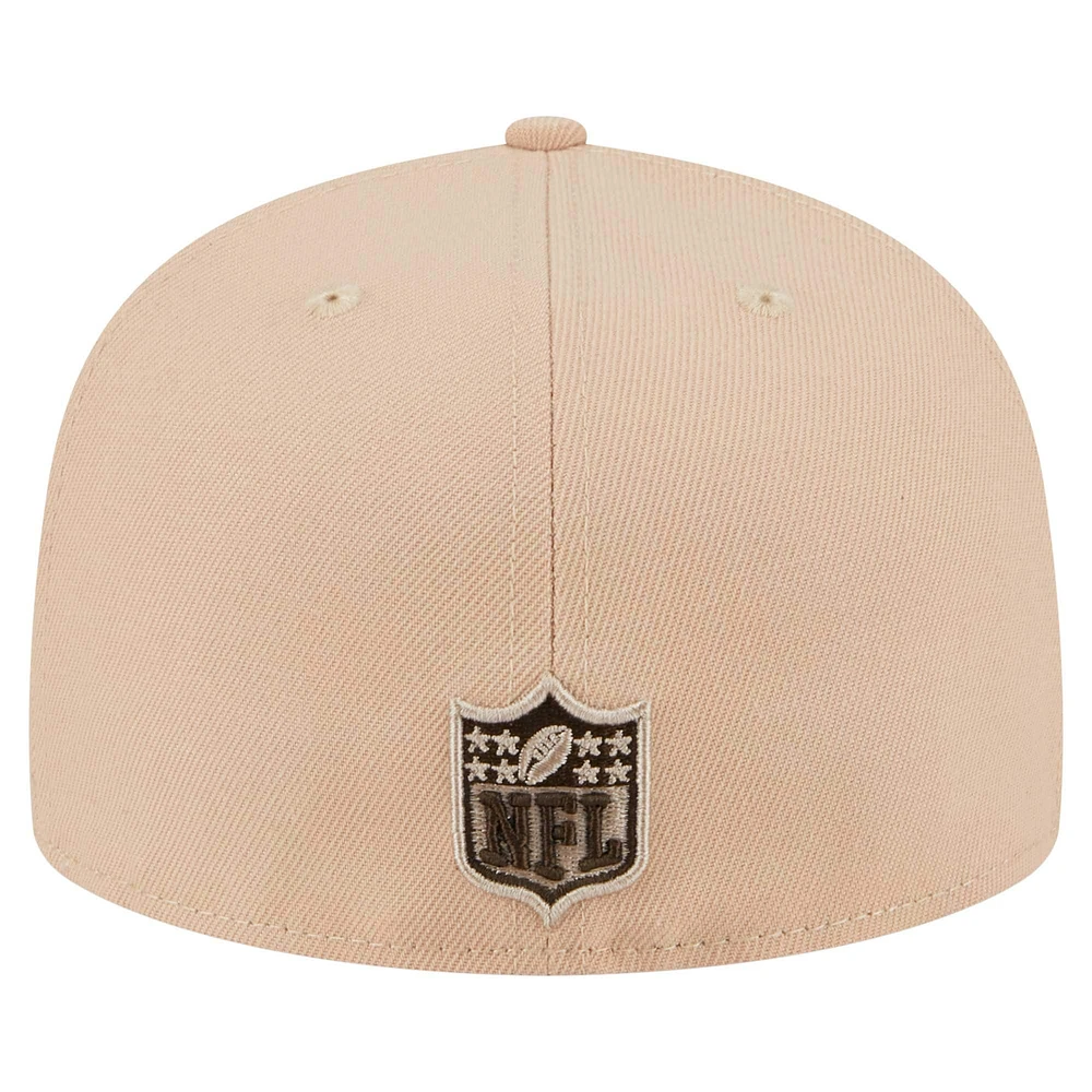 Men's New Era Tan Pittsburgh Steelers Candied Pecan 59FIFTY Fitted Hat