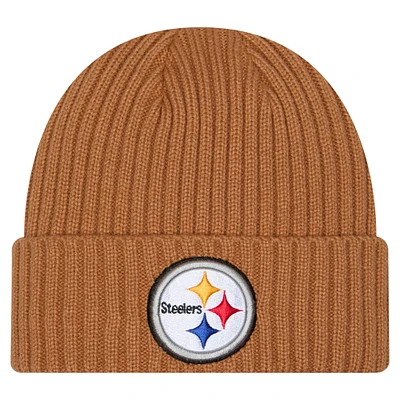 Men's New Era Tan Pittsburgh Steelers Color Pack Cuffed Knit Hat