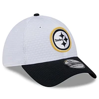 Men's New Era White/Black Pittsburgh Steelers 2024 NFL Training Camp 39THIRTY Flex Hat