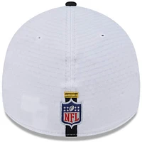 Men's New Era White/Black Pittsburgh Steelers 2024 NFL Training Camp 39THIRTY Flex Hat