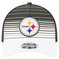 Men's New Era  White/Black Pittsburgh Steelers Adventure Gradient 9FORTY M-Crown A-Frame Adjustable Hat