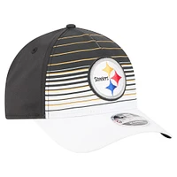 Men's New Era  White/Black Pittsburgh Steelers Adventure Gradient 9FORTY M-Crown A-Frame Adjustable Hat