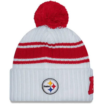 Lids Pittsburgh Steelers New Era Youth Declare Cuffed Knit Hat with Pom -  Gray/Black