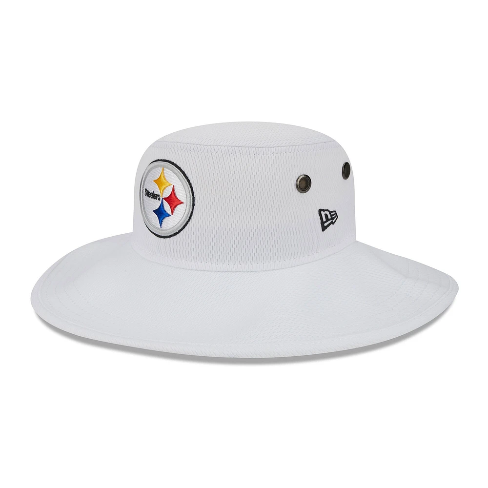 Men's New Era White Pittsburgh Steelers 2023 NFL Training Camp Panama Bucket Hat