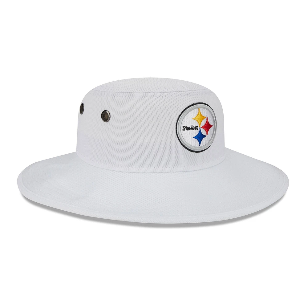 Men's New Era White Pittsburgh Steelers 2023 NFL Training Camp Panama Bucket Hat