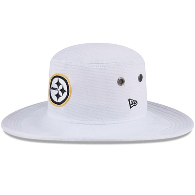 Men's New Era White Pittsburgh Steelers 2024 NFL Training Camp Panama Bucket Hat