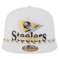 Men's New Era White Pittsburgh Steelers Collide Golfer Snapback Hat