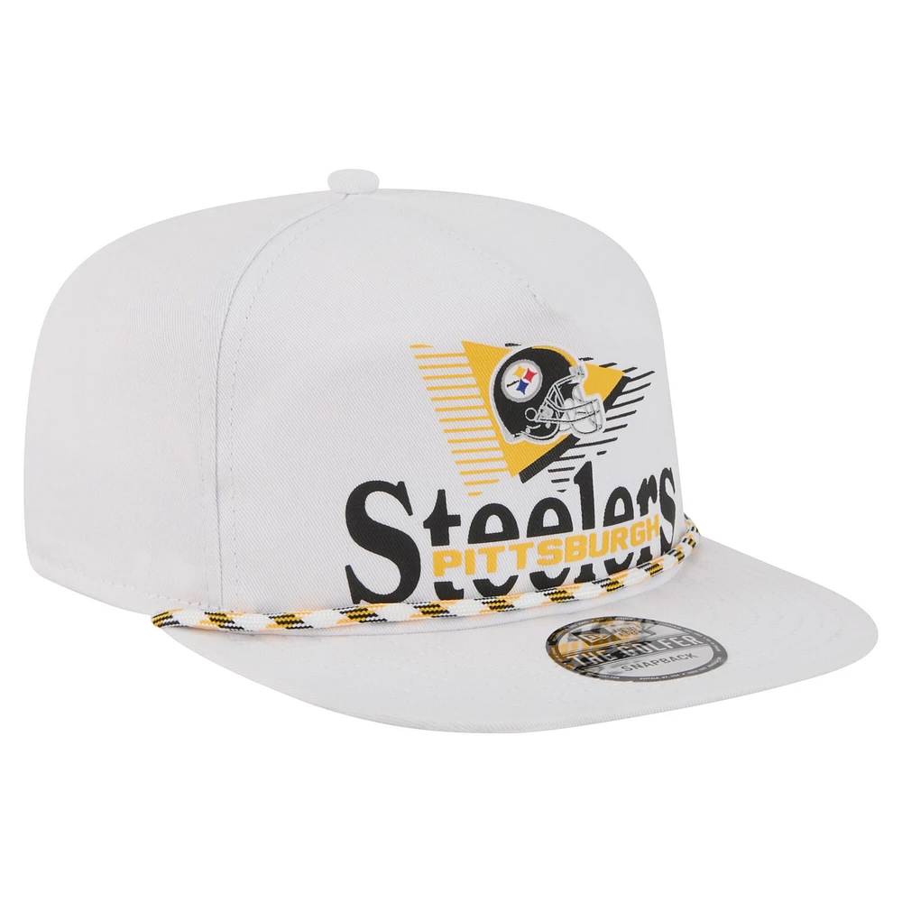 Men's New Era White Pittsburgh Steelers Collide Golfer Snapback Hat
