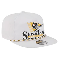 Men's New Era White Pittsburgh Steelers Collide Golfer Snapback Hat