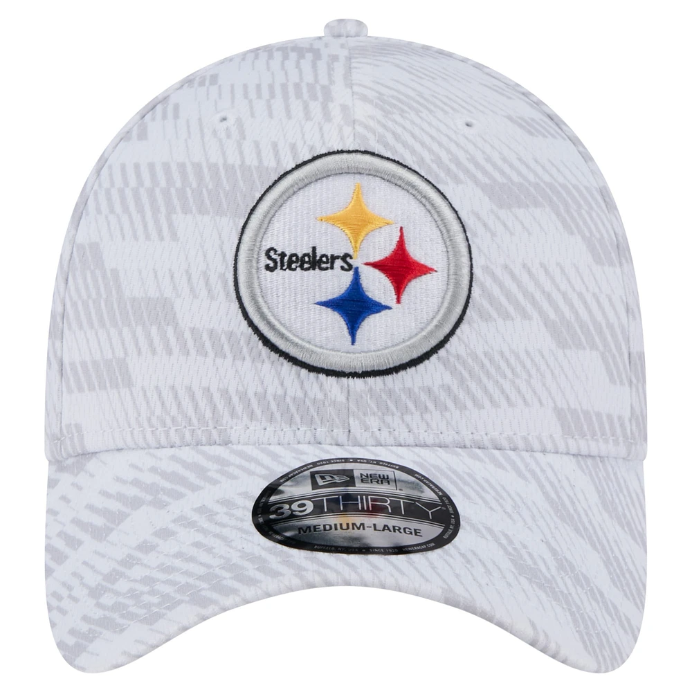 Men's New Era  White Pittsburgh Steelers Gameday Graded 39THIRTY Flex Hat