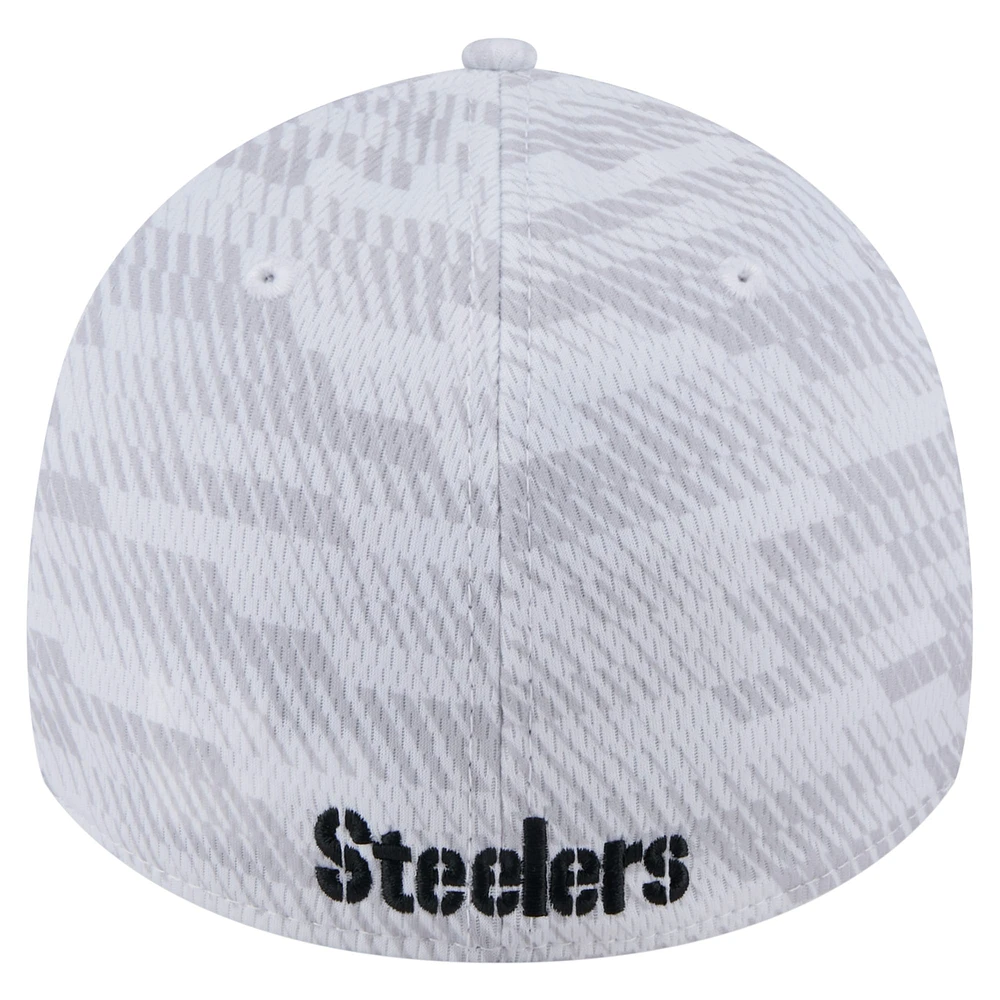 Men's New Era  White Pittsburgh Steelers Gameday Graded 39THIRTY Flex Hat