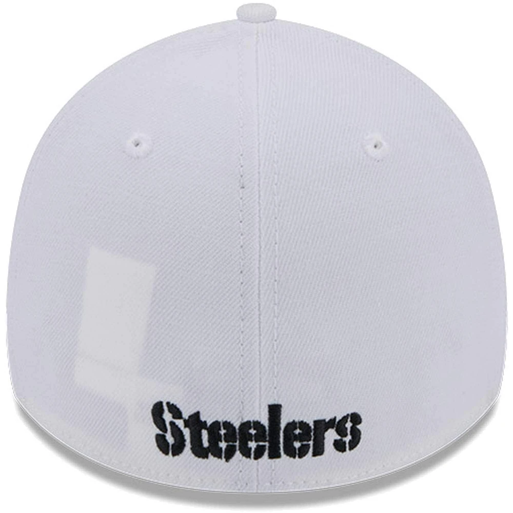 Men's New Era White Pittsburgh Steelers Main 39THIRTY Flex Hat