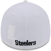 Men's New Era White Pittsburgh Steelers Main 39THIRTY Flex Hat
