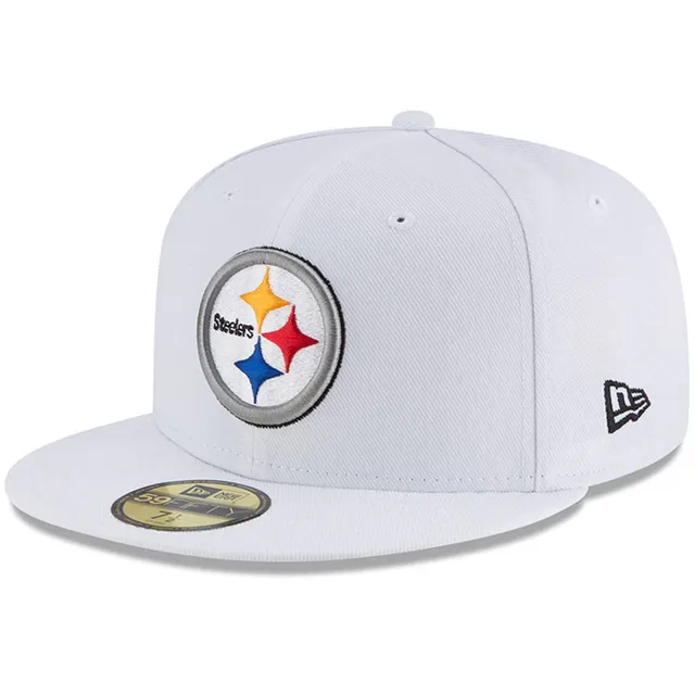 Men's New Era Pittsburgh Steelers White on White Low Profile 59FIFTY Fitted  Hat