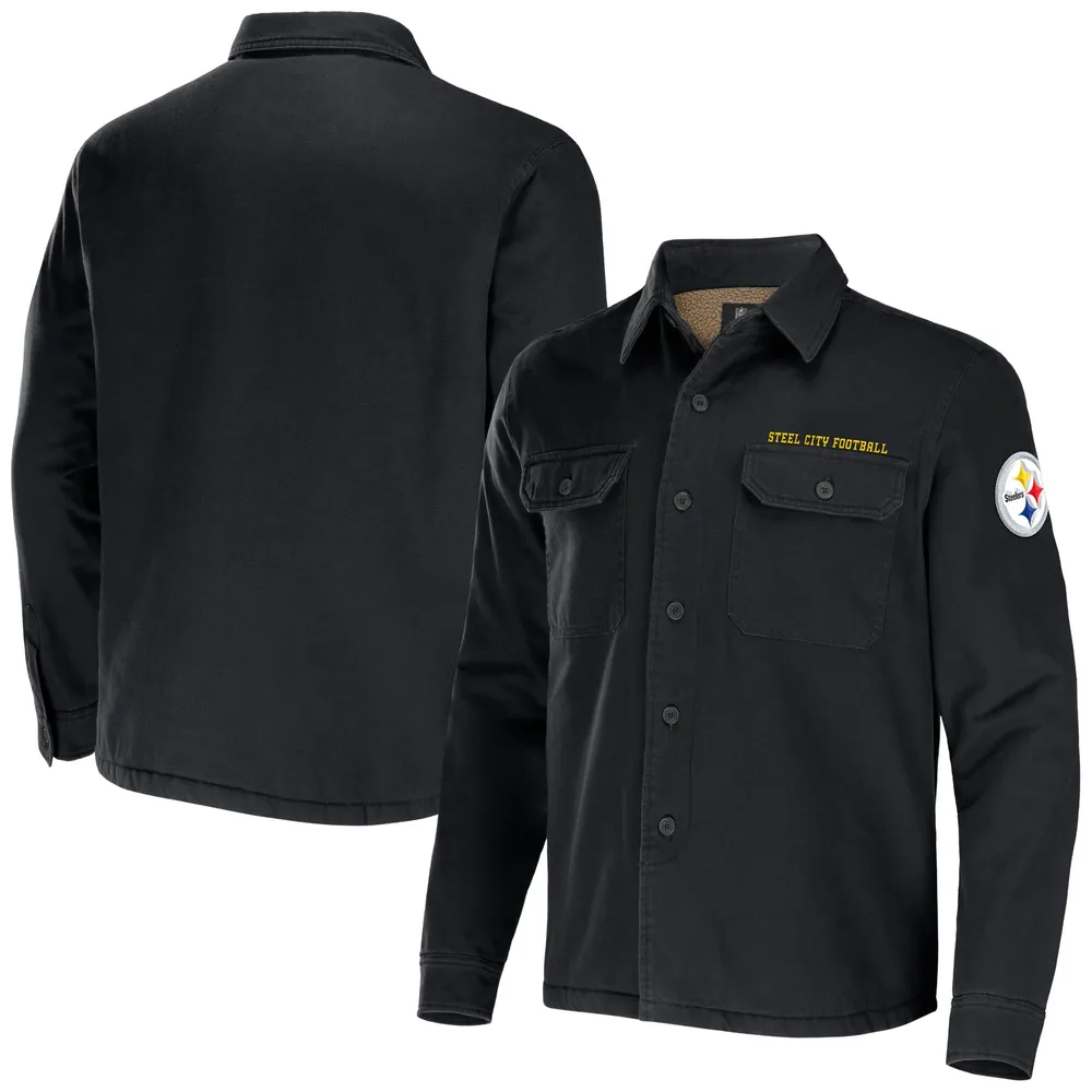 Lids Pittsburgh Steelers NFL x Darius Rucker Collection by Fanatics Canvas  Button-Up Shirt Jacket - Black