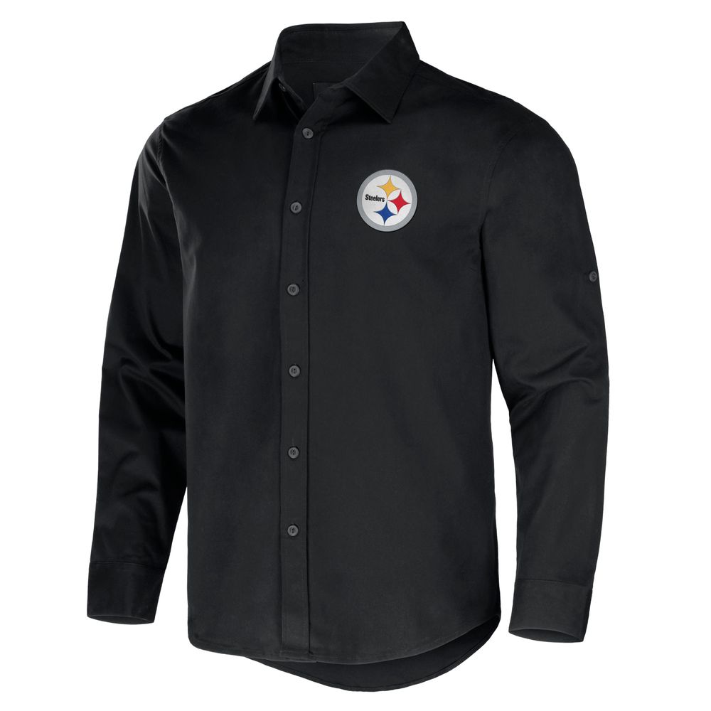 Plus Size - NFL Pittsburgh Steelers Black V-Neck Football Tee - Torrid