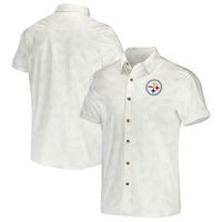 Men's NFL x Darius Rucker Collection by Fanatics White Pittsburgh Steelers Woven Button-Up T-Shirt