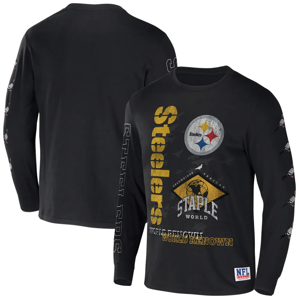 Fanatics Steelers Men's Long Sleeve Black & Yellow T-Shirt - XL