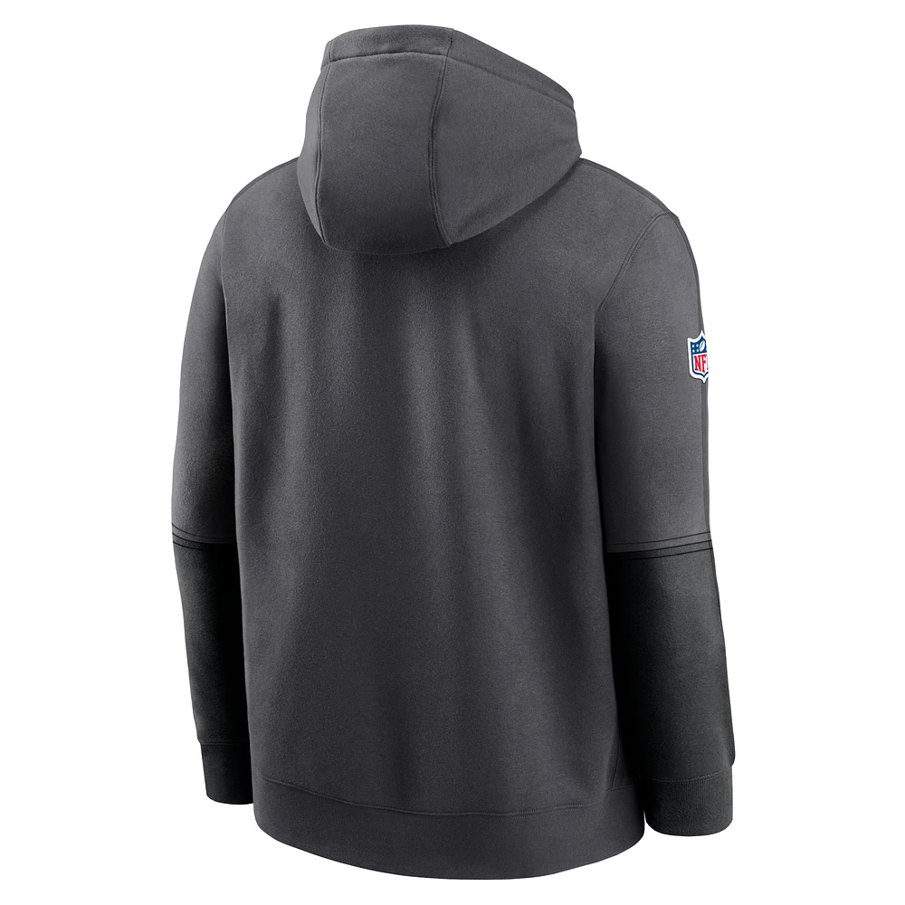 Men's Nike Anthracite Pittsburgh Steelers 2024 Sideline Club Pullover Hoodie